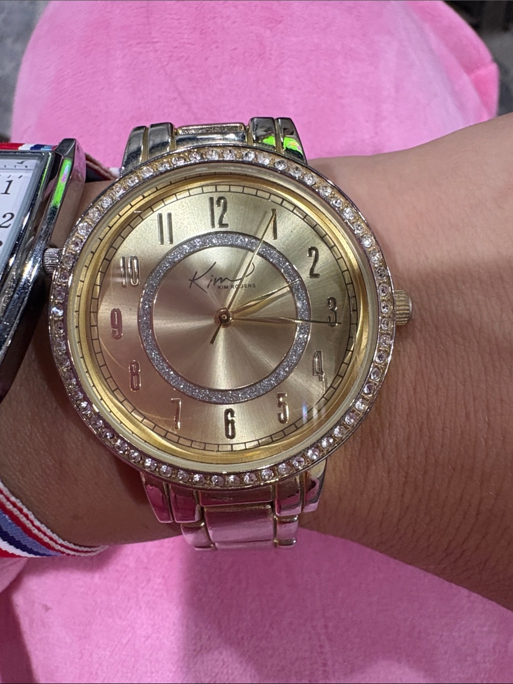 Vintage Kim Rogers Gold-Tone Crystal Accent Women's Watch